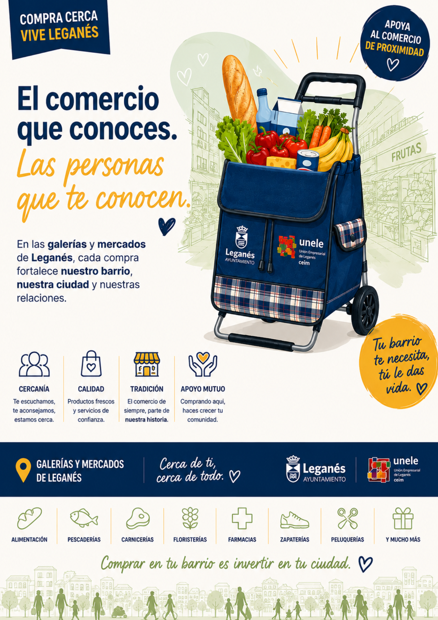 Cartel de las galerías y mercados de Leganés